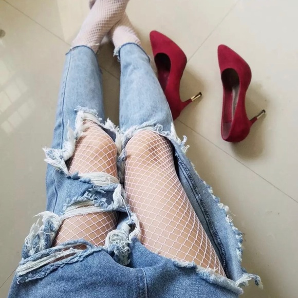 White Fishnet Tights - Picture 2 of 5